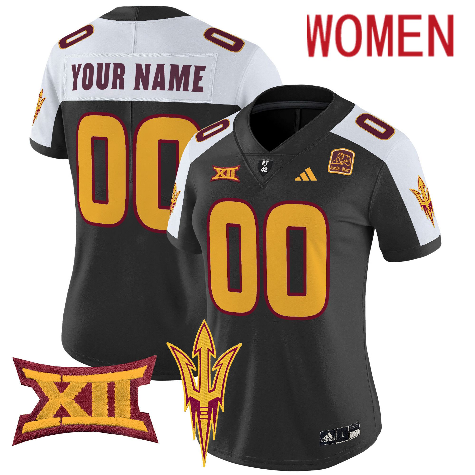 Women Arizona State Sun Devils Black 2024 Vapor Limited Custom NCAA Jersey style 1